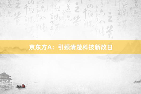 京东方A：引颈清楚科技新改日